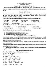Đề cương ôn tập học kì 1 môn Hóa học 8